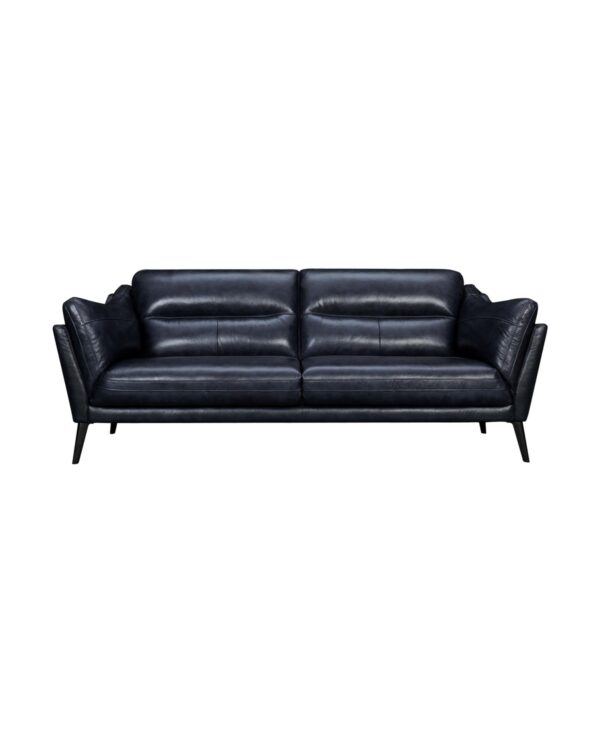 Franz 88" Modern Genuine Leather Sofa - Blue Midnight