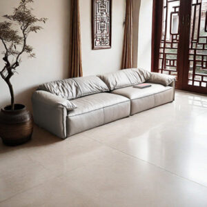 Genuine Leather Pillow Top Arm Modular Sofa