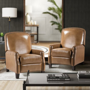 Glen Ellyn 30" Wide Genuine Leather Manual Club Recliner