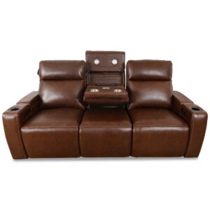 Greymel 84" Zero Gravity Leather Sofa with Power Headrests, Created for Macy's - Walnut