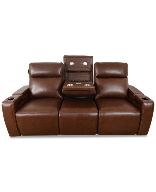 Greymel 84" Zero Gravity Leather Sofa with Power Headrests, Created for Macy's - Walnut