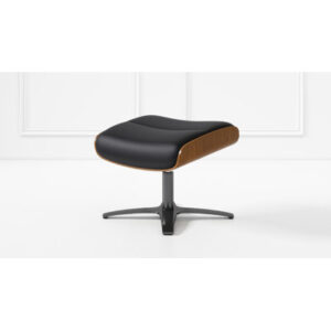 Ingrassia 20.5" Genuine Leather Footstool Ottoman, Baja White