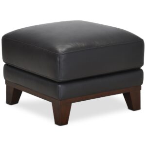Jeddo 25" Leather Ottoman, Created for Macy's - Dark Brown