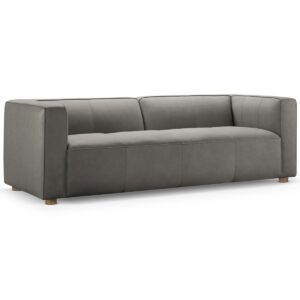 Matteo 94.5" Nubuck Leather Sofa - Gray