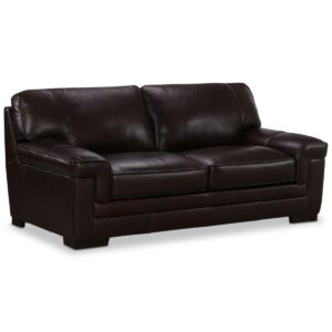 Myars 91" Leather Sofa, Created for Macy's - Coffee Brown