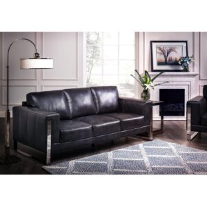 Nivry Leather Sofa - Grey