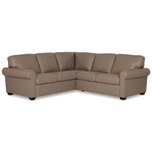 Orid 2-Pc. "L"-Shaped Leather Roll Arm Sectional , Created for Macy's - Dune (Special Order)