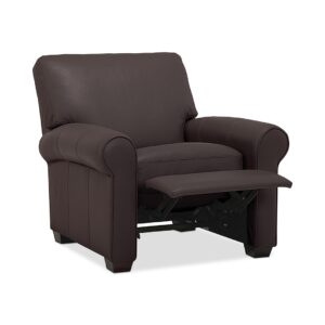 Orid 36" Leather Roll Arm Pushback Recliner, Created for Macy's - Caf Brown