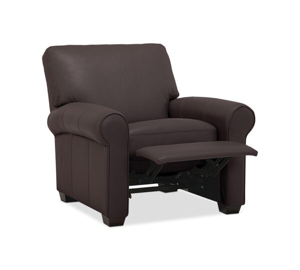 Orid 36" Leather Roll Arm Pushback Recliner, Created for Macy's - Caf Brown