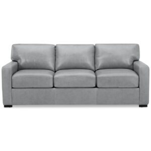 Radley 74" Leather Apartment Sofa, Created for Macy's - Light Grey