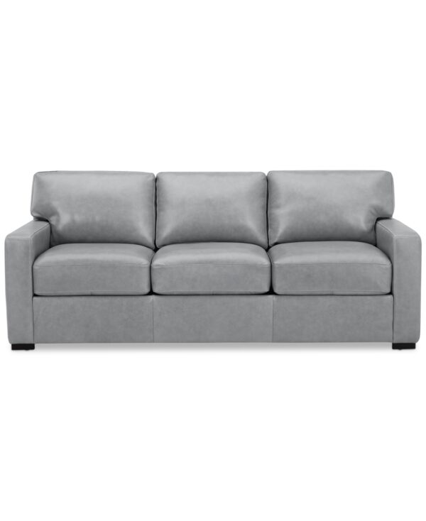Radley 74" Leather Apartment Sofa, Created for Macy's - Light Grey