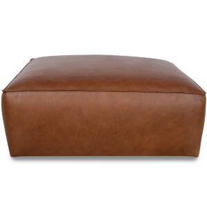Rutherford Home Amalfy 39" Leather Big Ottoman - Bourbon