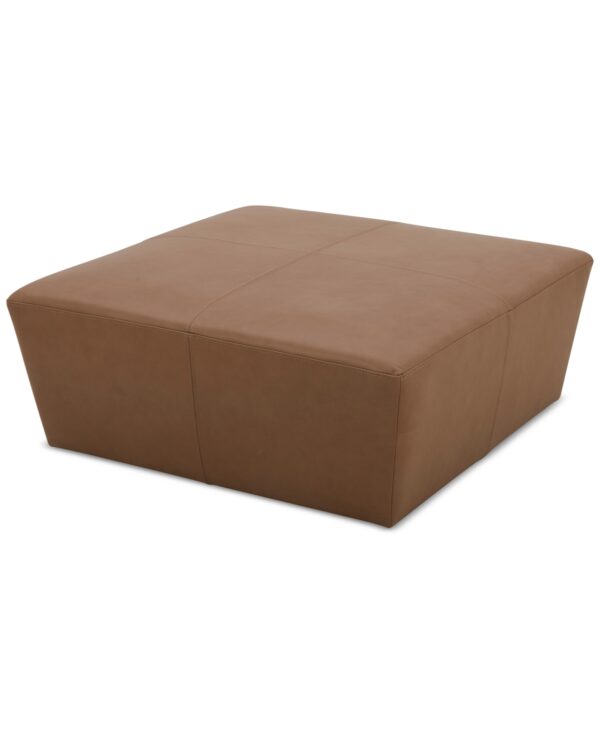 Stolly Leather Ottoman, Created for Macy's - Butternut