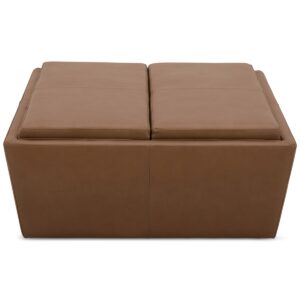 Stolly Leather Storage Ottoman, Created for Macy's - Butternut