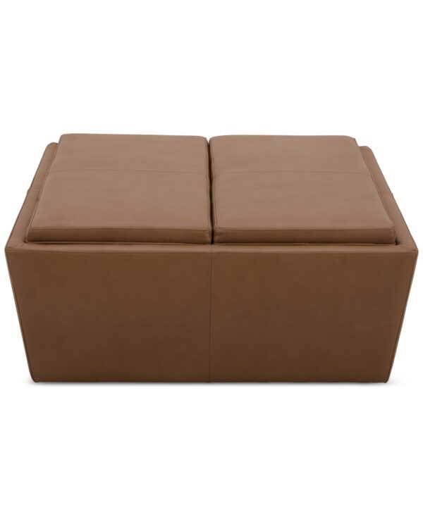 Stolly Leather Storage Ottoman, Created for Macy's - Butternut