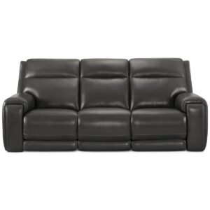 Varsani 90" Zero Gravity Leather Sofa, Created for Macy's - Charcoal