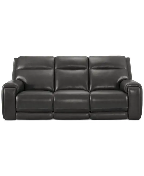 Varsani 90" Zero Gravity Leather Sofa, Created for Macy's - Charcoal