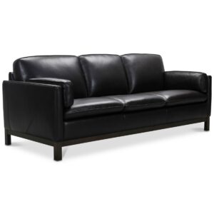 Virton 87" Leather Sofa, Created for Macy's - Ranch Brown