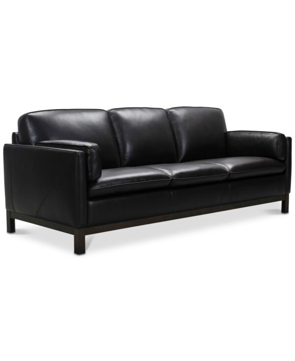 Virton 87" Leather Sofa, Created for Macy's - Ranch Brown