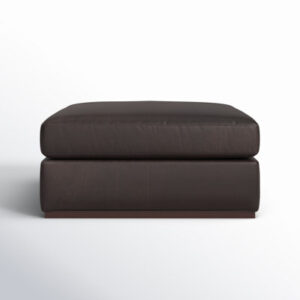 Wexford 35.5" Wide Genuine Leather Square Footstool Ottoman