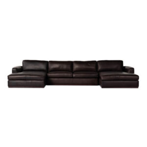 Whitaker 174" Wide Genuine Leather Symmetrical Sofa & Chaise