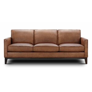 Zoticus 86" Genuine Leather Square Arm Sofa