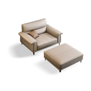 45.67" Khaki Genuine Leather Modular Sofa cushion couch