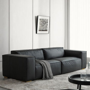 86.22" Genuine Leather Modular Sofa cushion couch