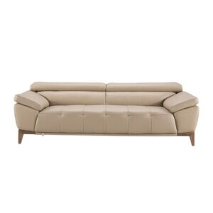 87" Genuine Leather Pillow Top Arm Sofa