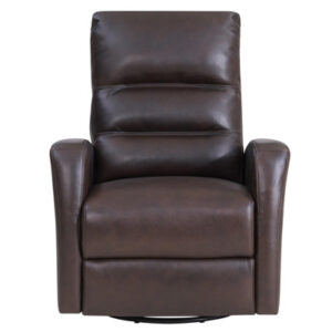 Andrieka 32" Top Grain Leather Power Glider Swivel Recliner with Adjustable Headrest and Square Arms Two Pack