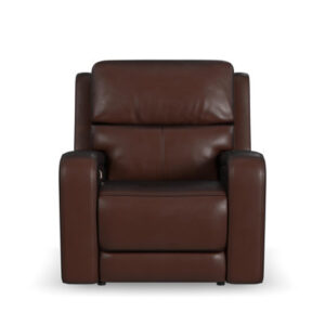 Arcadia Leather Recliner with Power Headrest, Lumbar, Heat & Massage