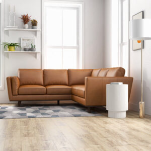 Comerford 93.3" Wide Genuine Leather Symmetrical Corner Sectional