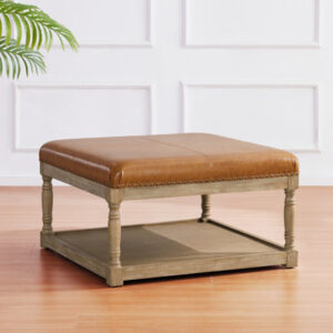 Cristan Vegan Leather Ottoman