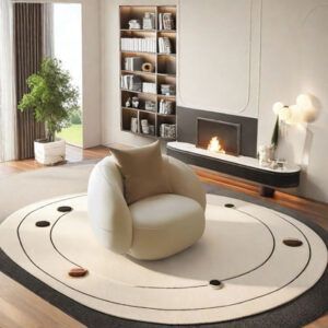 Curved negotiating leather sofa