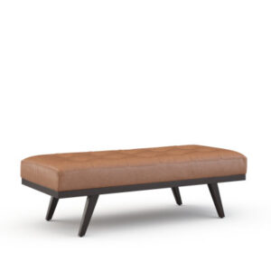 Drew 53.5" Genuine Leather Tufted Rectangle Standard Ottoman