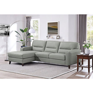 Elm Leather Sectional Sofa Couch With Left Chaise