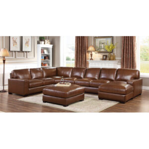 Gabriel 6 - Piece Genuine Leather Match Sectional