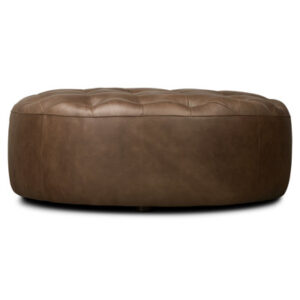 Gazit Full-Grain Genuine Italian Leather Ottoman