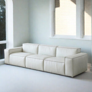 Genuine Leather Square Arm Modular Sofa
