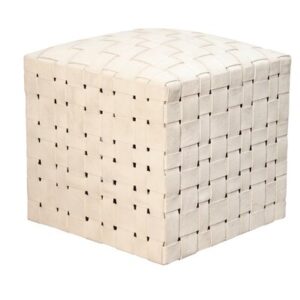Halcyon Handwoven Genuine Leather Ottoman