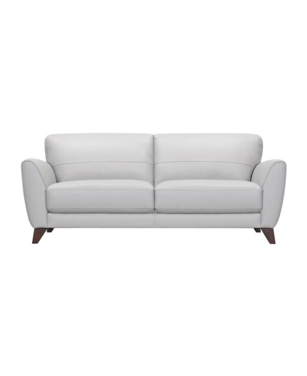 Jedd 82" Genuine Leather with Wood Legs in Contemporary Sofa - Dove Gray