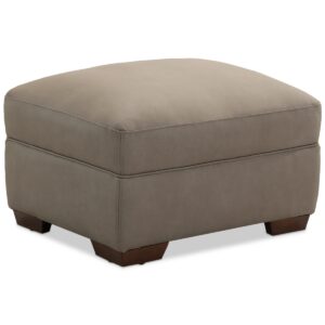 Kovner Leather Ottoman, Created for Macy's - Light Grey