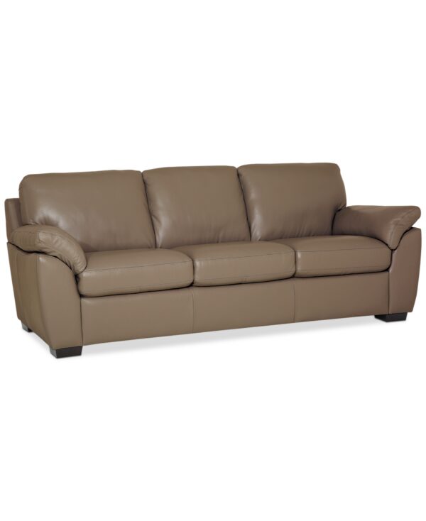 Lothan 87" Leather Sofa, Created for Macy's - Valencia Dune Beige