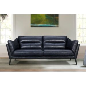 Mcelligott 87.37" Genuine Leather Recessed Arm Sofa