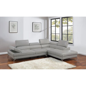 Modern Sofa Sectional Couch 2Pc Setfaux Leather Right Facing Chaise And Left Facing Sofa Adjustable Armrest Headrest