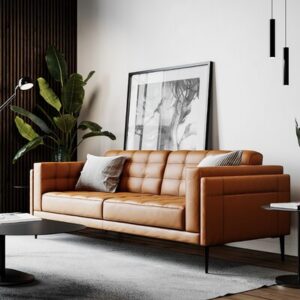 Murray 65" Genuine Leather Square Arm Sofa