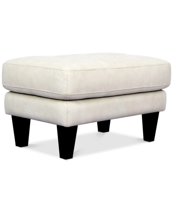 Pezley Leather Ottoman, Created for Macy's - Cream