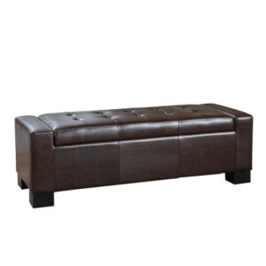 Syia Vegan Leather Ottoman,Storage Ottoman,entryway bench