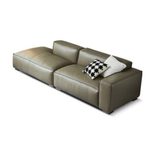 102.36" Solid Color Genuine Leather Modular Sofa cushion couch