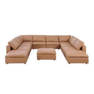 11-Piece Sectional With Chaise - Upholstered In Top-Grain Italian Leather